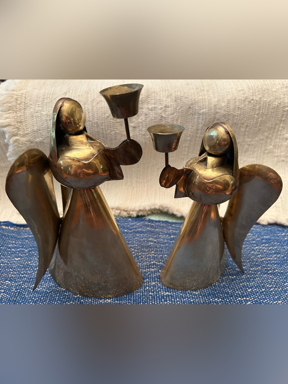 Brass Angel Pair Candle Holders - Vintage excellent condition, gorgeous addition